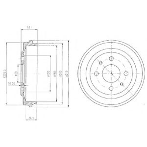 Tambur frana FIAT FIORINO Caroserie (146) (1988 - 2016) DELPHI BF136 piesa NOUA