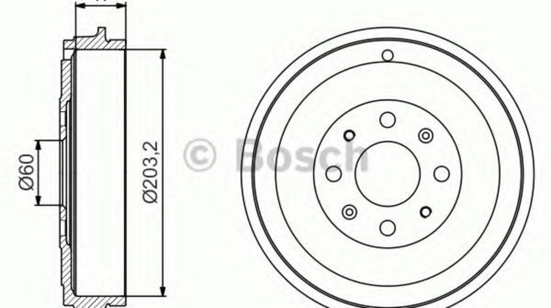 Tambur frana FIAT GRANDE PUNTO (199) (2005 - 2016) BOSCH 0 986 477 207 piesa NOUA