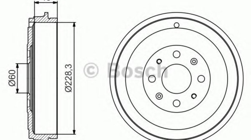 Tambur frana FIAT GRANDE PUNTO (199) (2005 - 2016) BOSCH 0 986 477 208 piesa NOUA