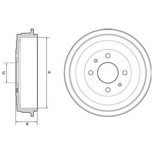 Tambur frana FIAT PANDA (312) (2012 - 2016) DELPHI BF528 piesa NOUA