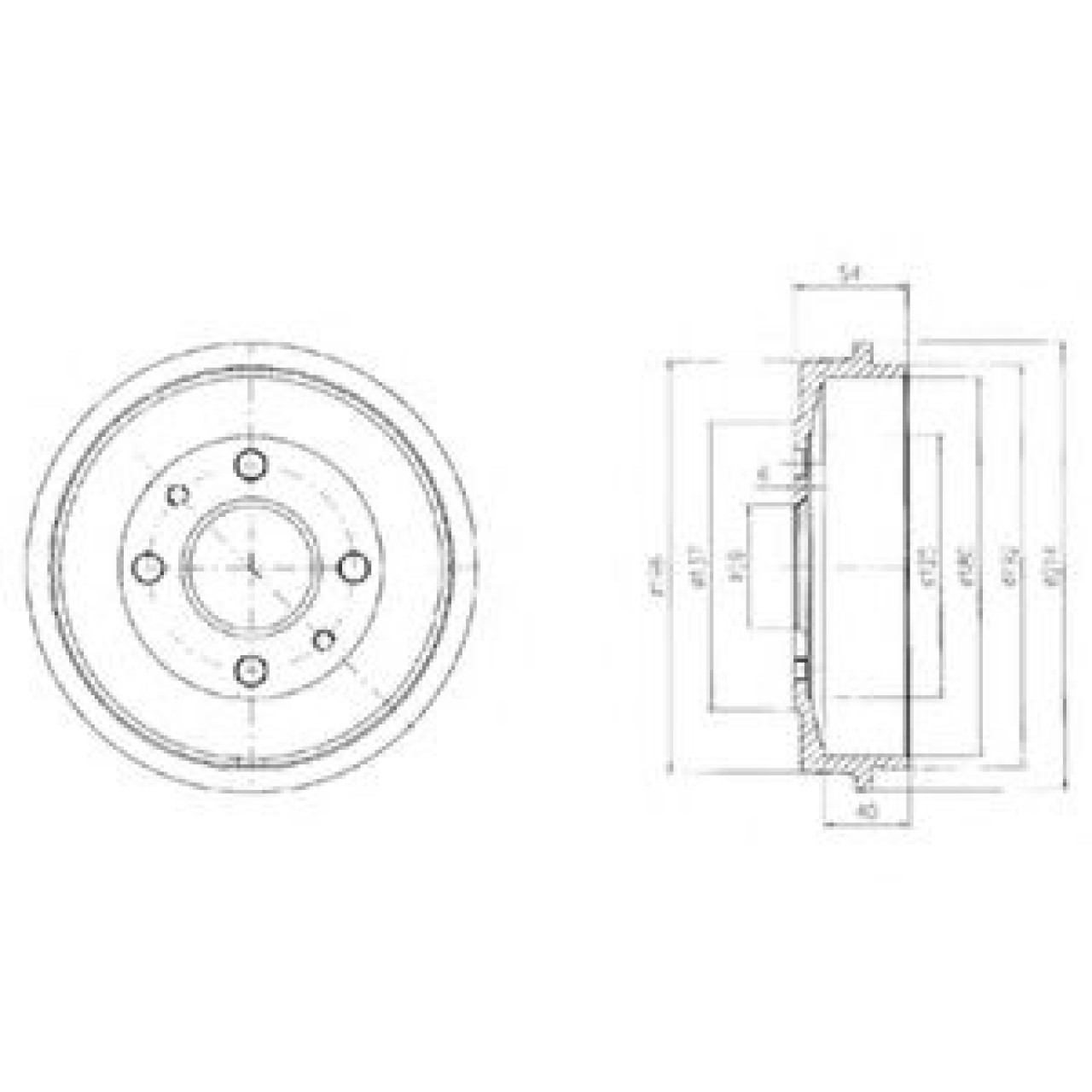 Tambur frana FIAT PUNTO (176) (1993 - 1999) DELPHI BF200 piesa NOUA