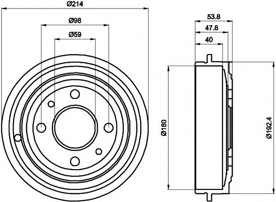 Tambur frana FIAT PUNTO Cabriolet (176C) (1994 - 2000) TEXTAR 94014800 piesa NOUA