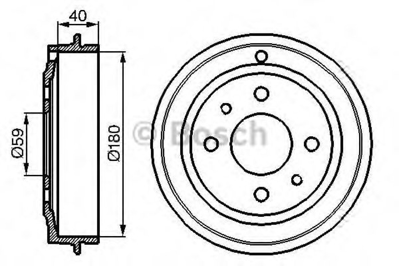 Tambur frana FIAT PUNTO Van (176L) (1996 - 2000) BOSCH 0 986 477 083 piesa NOUA