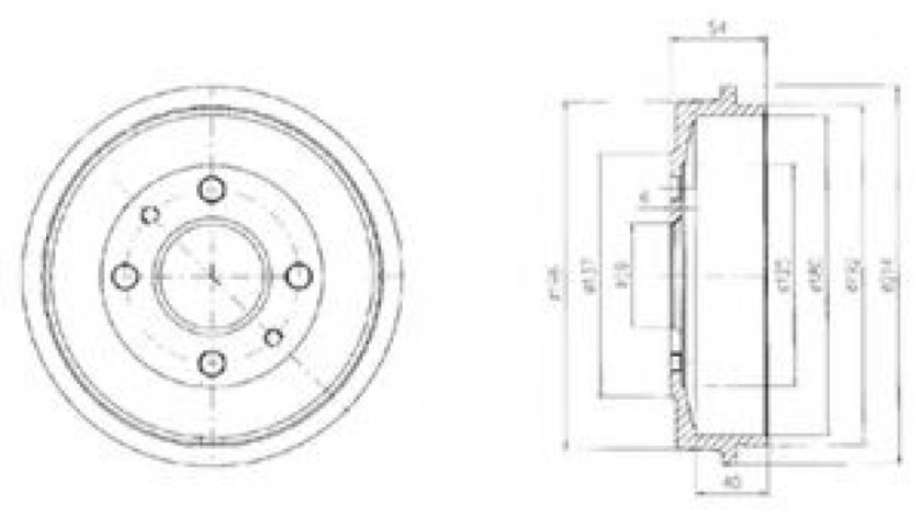 Tambur frana FIAT PUNTO Van (176L) (1996 - 2000) DELPHI BF200 piesa NOUA