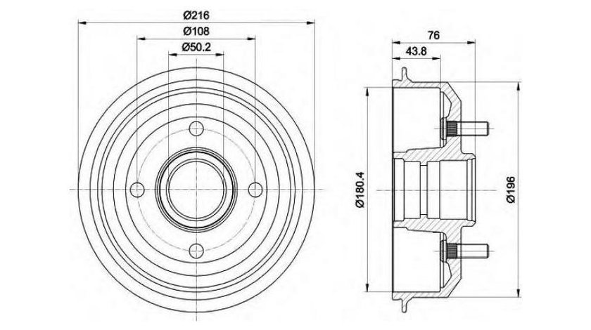 Tambur frana Ford ESCORT Mk VII combi (GAL, ANL) 1995-1999 #2 0986477099