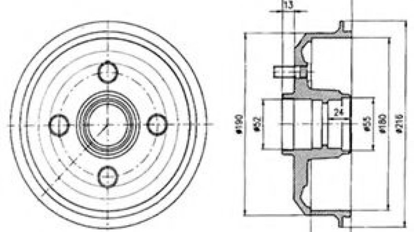 Tambur frana FORD FIESTA IV (JA, JB) (1995 - 2002) DELPHI BF229 piesa NOUA