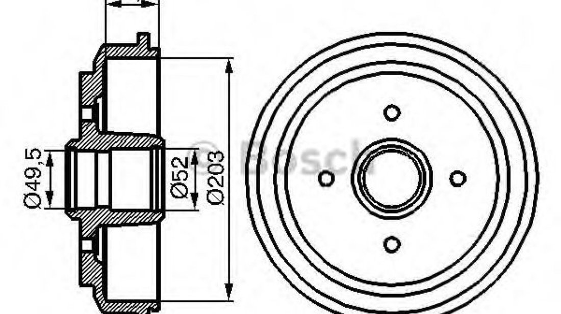 Tambur frana FORD FIESTA V (JH, JD) (2001 - 2010) BOSCH 0 986 477 149 piesa NOUA