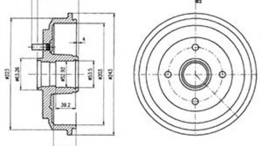 Tambur frana FORD FIESTA V (JH, JD) (2001 - 2010) DELPHI BF487 piesa NOUA