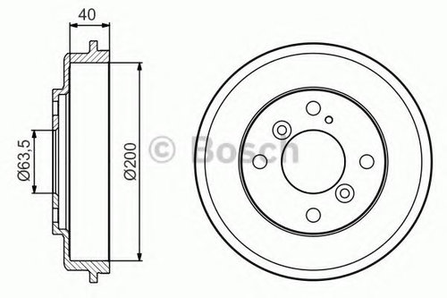 Tambur frana FORD FIESTA VI (2008 - 2016) BOSCH 0 986 477 240 piesa NOUA
