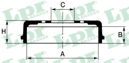 Tambur frana FORD TRANSIT bus (FD, FB, FS, FZ, FC) (2000 - 2006) LPR 7D0625 piesa NOUA