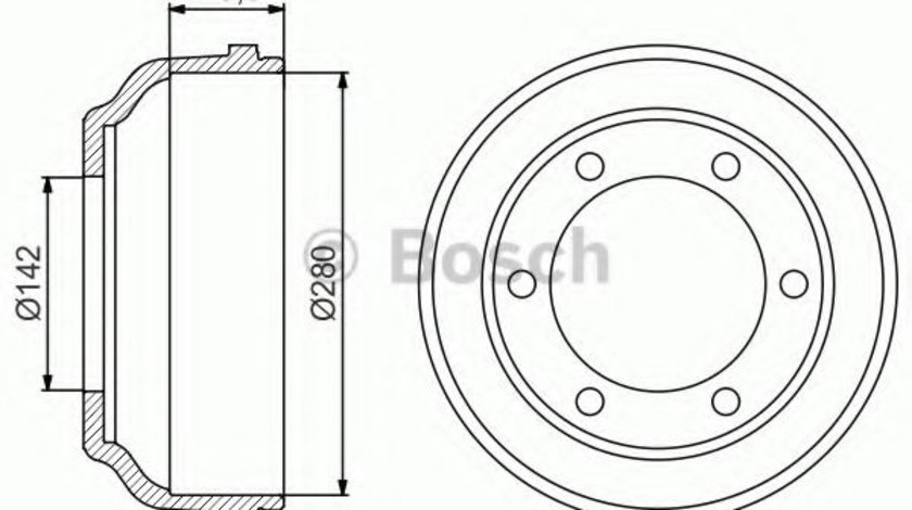 Tambur frana FORD TRANSIT caroserie (FA) (2000 - 2006) BOSCH 0 986 477 195 piesa NOUA