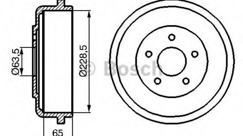 Tambur frana FORD TRANSIT CONNECT (P65, P70, P80) (2002 - 2016) BOSCH 0 986 477 129 piesa NOUA