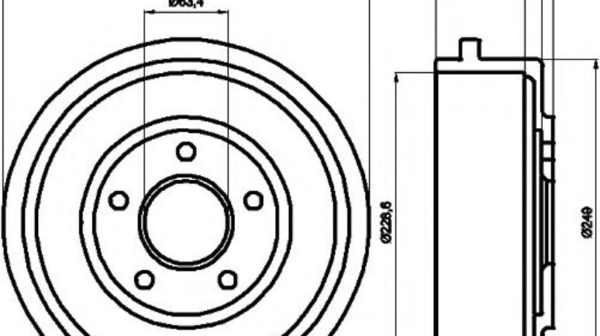 Tambur frana FORD TRANSIT CONNECT (P65, P70, P80) (2002 - 2016) TEXTAR 94024400 piesa NOUA