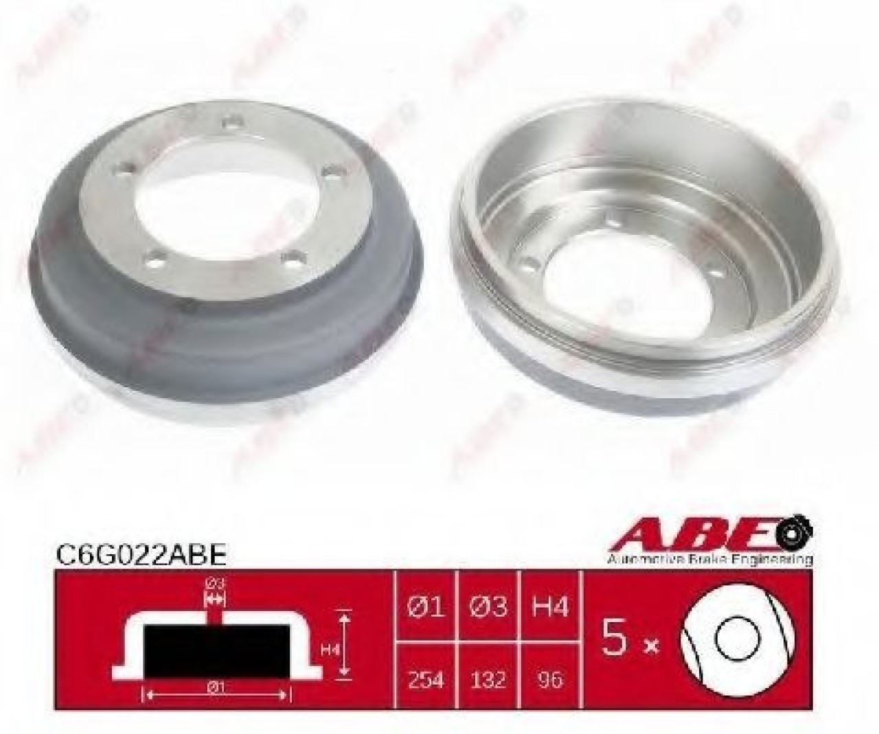 Tambur frana FORD TRANSIT platou / sasiu (FM, FN) (2000 - 2006) ABE C6G022ABE piesa NOUA