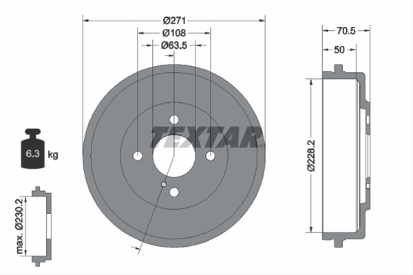 Tambur Frana (livrabil Numai Pereche) Textar Ford 94045600