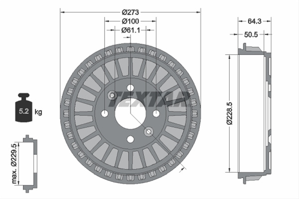 Tambur Frana (livrabil Numai Pereche) Textar Renault 94046100