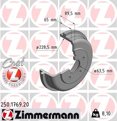 Tambur Frana (livrabil Numai Pereche) Zimmermann Ford 250.1769.20