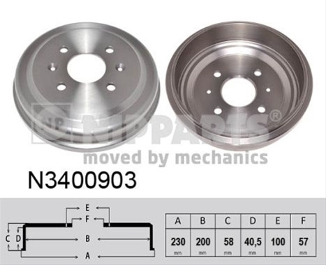 Tambur Frana Nipparts General Motors N3400903