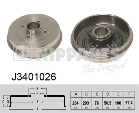 Tambur Frana Nipparts Nissan J3401026