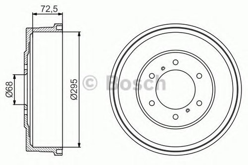 Tambur frana NISSAN NAVARA platou / sasiu (D40) (2008 - 2016) BOSCH 0 986 477 215 piesa NOUA