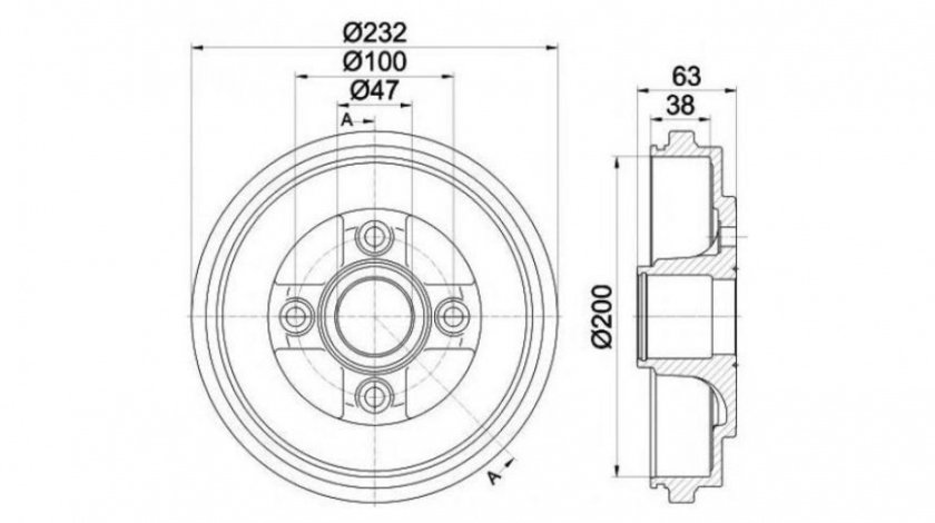 Tambur frana Opel AGILA (A) (H00) 2000-2007 #2 24022000451