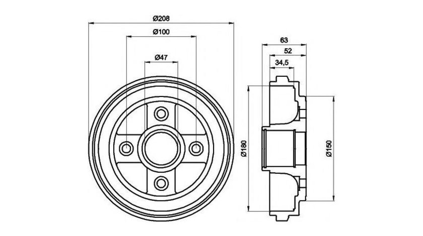 Tambur frana Opel AGILA (A) (H00) 2000-2007 #2 0986477128