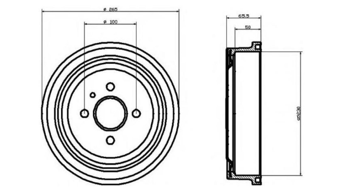 Tambur frana Opel ASTRA F Cabriolet (53_B) 1993-2001 #2 0986477100