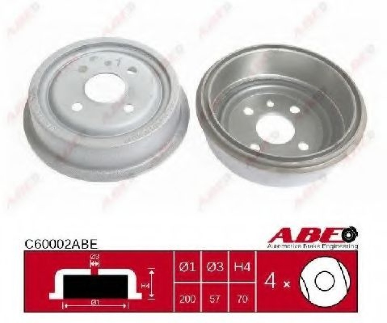 Tambur frana OPEL ASTRA F Combi (51, 52) (1991 - 1998) ABE C60002ABE piesa NOUA