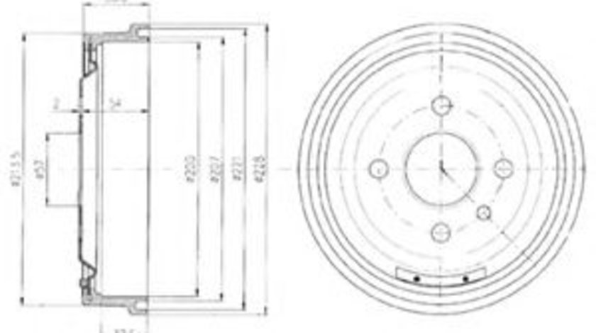 Tambur frana OPEL ASTRA F Combi (51, 52) (1991 - 1998) DELPHI BF151 piesa NOUA