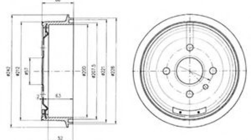 Tambur frana OPEL ASTRA F Hatchback (53, 54, 58, 59) (1991 - 1998) DELPHI BF102 piesa NOUA