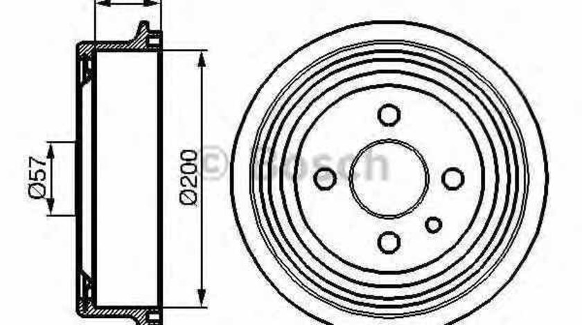 Tambur frana OPEL ASTRA F Van 55 BOSCH 0 986 477 018