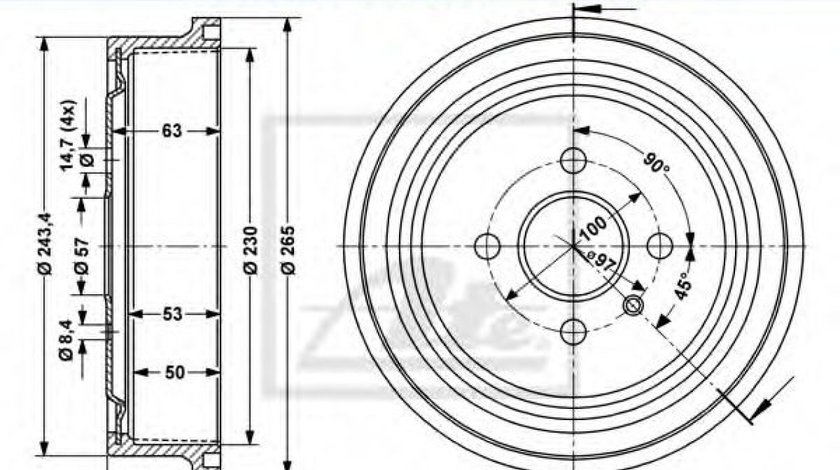 Tambur frana OPEL ASTRA G Combi (F35) (1998 - 2009) ATE 24.0223-0013.2 piesa NOUA