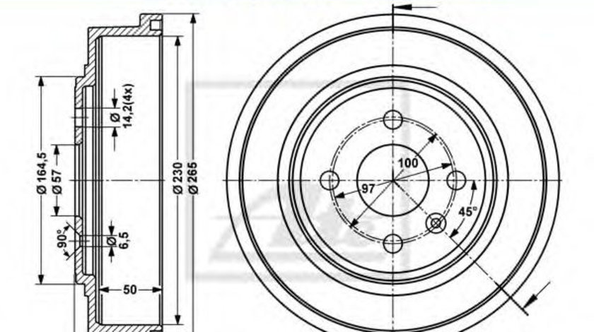 Tambur frana OPEL ASTRA H Combi (L35) (2004 - 2016) ATE 24.0223-0021.1 piesa NOUA