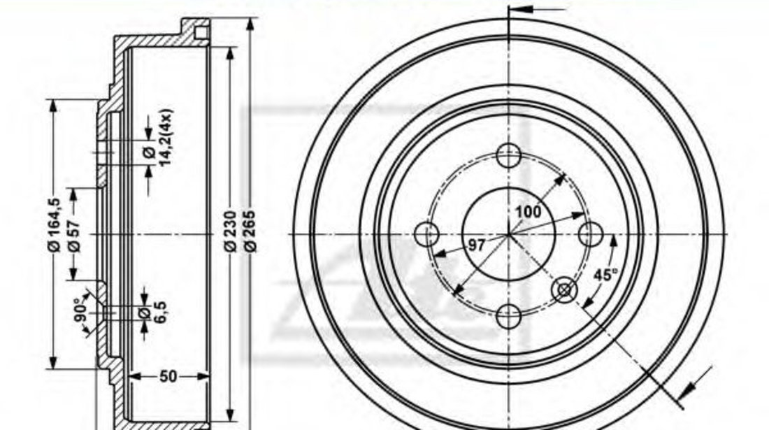 Tambur frana OPEL ASTRA H (L48) (2004 - 2016) ATE 24.0223-0021.1 piesa NOUA