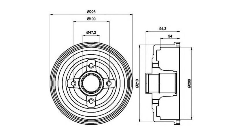 Tambur frana Opel CORSA C caroserie (F08, W5L) 2000-2016 #2 0986477135