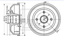 Tambur frana OPEL CORSA C (F08, F68) (2000 - 2009)...