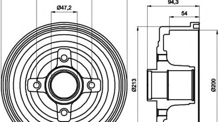 Tambur frana OPEL CORSA C (F08, F68) (2000 - 2009) TEXTAR 94024200 piesa NOUA