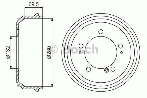 Tambur frana OPEL MOVANO Combi (J9) (1998 - 2010) BOSCH 0 986 477 169 piesa NOUA