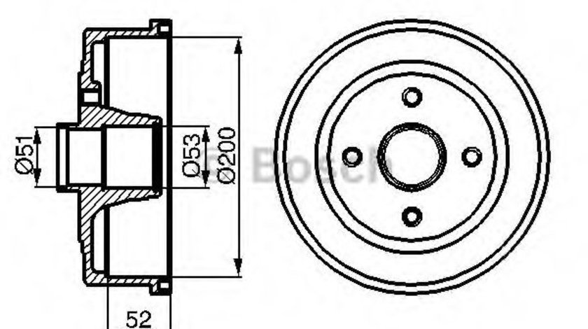 Tambur frana OPEL TIGRA TwinTop (2004 - 2016) BOSCH 0 986 477 135 piesa NOUA