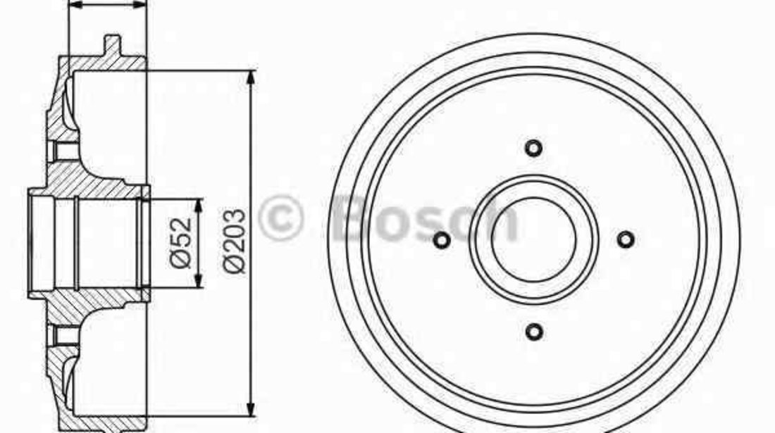 Tambur frana PEUGEOT 206+ (T3E) BOSCH 0 986 477 201