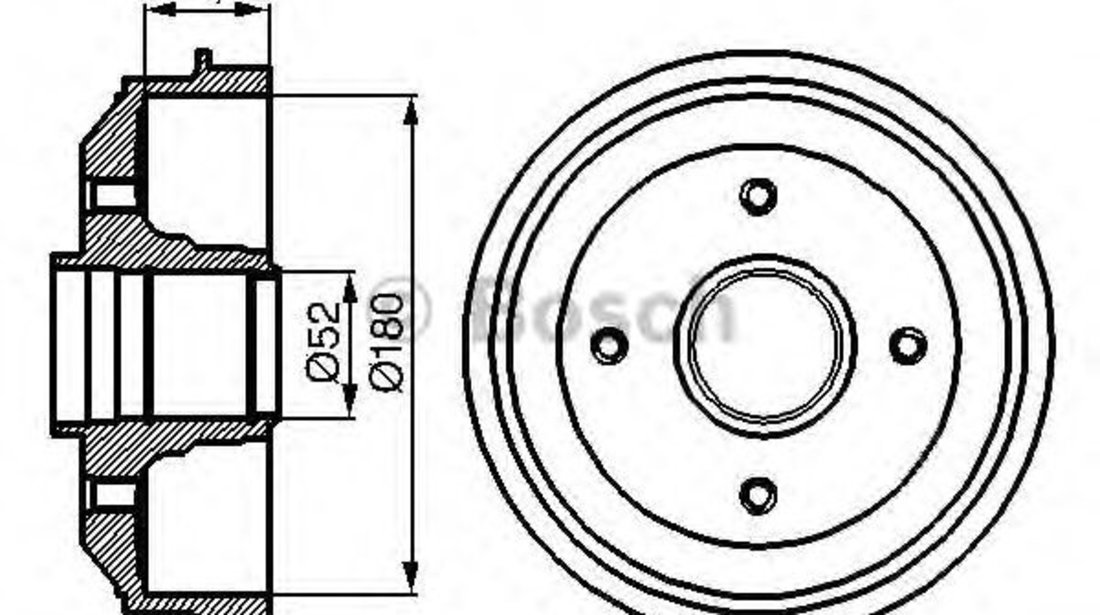 Tambur frana PEUGEOT 306 (7B, N3, N5) (1993 - 2003) BOSCH 0 986 477 070 piesa NOUA