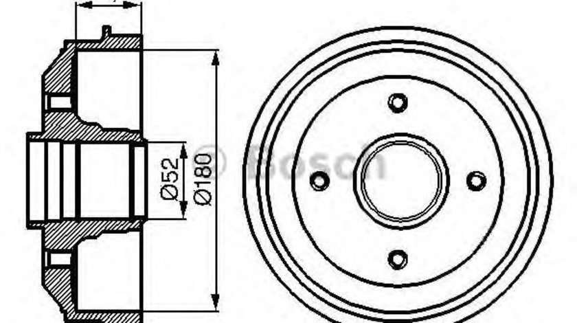 Tambur frana PEUGEOT 306 (7B, N3, N5) (1993 - 2003) BOSCH 0 986 477 070 piesa NOUA