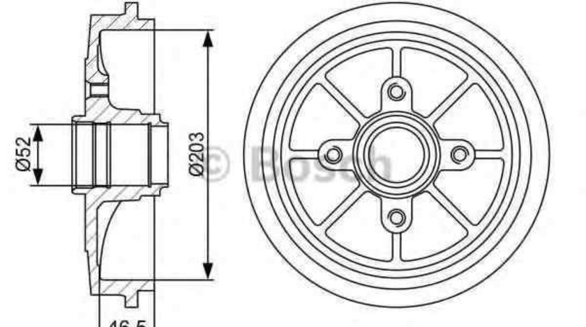 Tambur frana PEUGEOT 306 Cabriolet (7D, N3, N5) BOSCH 0 986 477 126