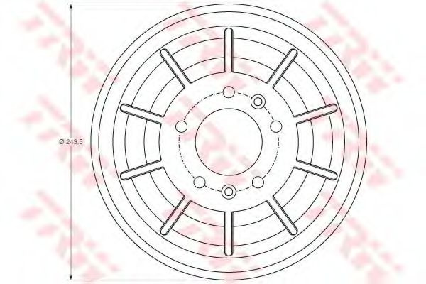 Tambur frana PEUGEOT EXPERT Tepee (VF3V) (2007 - 2016) TRW DB4405 piesa NOUA
