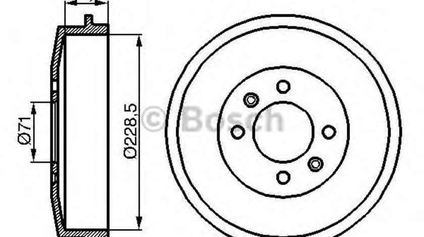 Tambur frana PEUGEOT PARTNER caroserie (5) (1996 - 2012) BOSCH 0 986 477 060 piesa NOUA