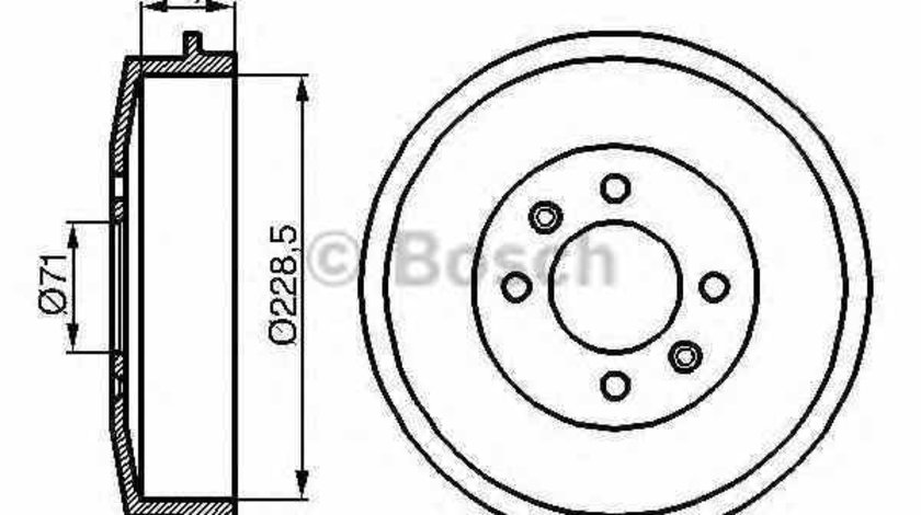 Tambur frana PEUGEOT PARTNER Combispace 5F BOSCH 0 986 477 060