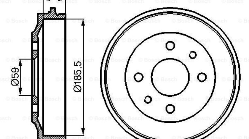 Tambur frana puntea spate (0986477055 BOSCH) ABARTH,AUTOBIANCHI,FIAT,INNOCENTI,LANCIA,SEAT