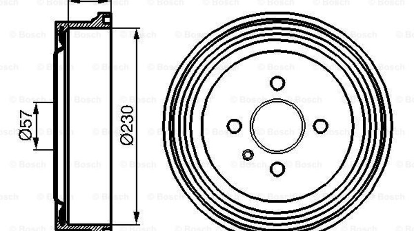 Tambur frana puntea spate (0986477100 BOSCH) CHEVROLET,OPEL,VAUXHALL