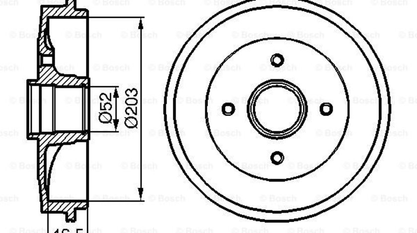 Tambur frana puntea spate (0986477124 BOSCH) Citroen,PEUGEOT,PEUGEOT (DF-PSA)