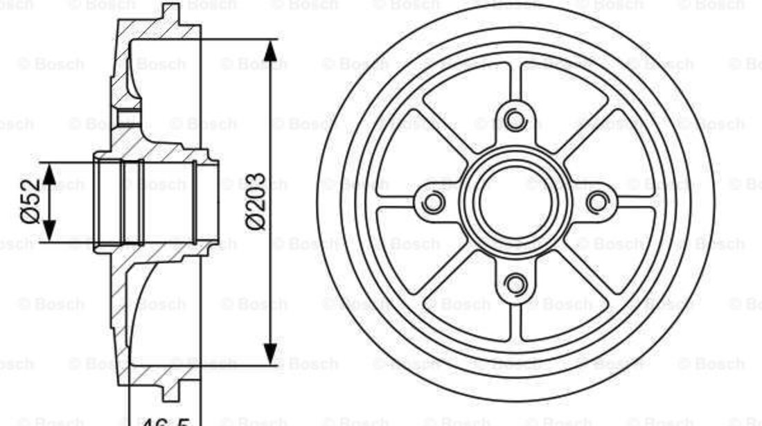 Tambur frana puntea spate (0986477126 BOSCH) Citroen,PEUGEOT